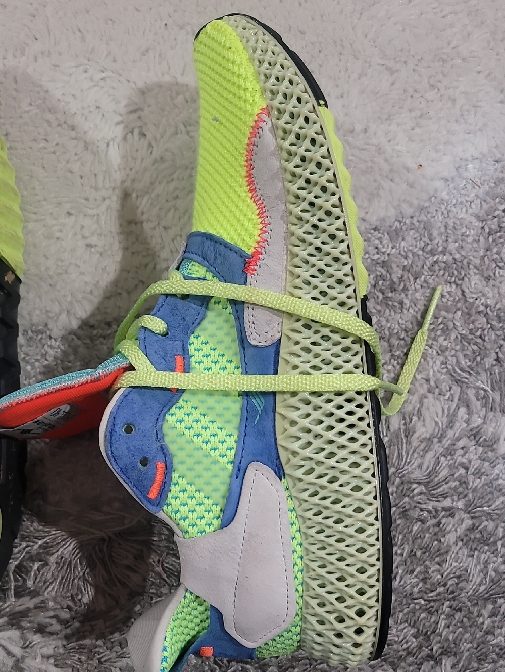 adidas Originals Neon Yellow and Blue Athletic Sneakers